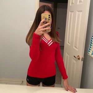 Red and White Sweater